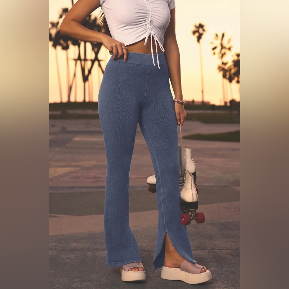 Fabletics Denim Blue Flared Leggings - image 2